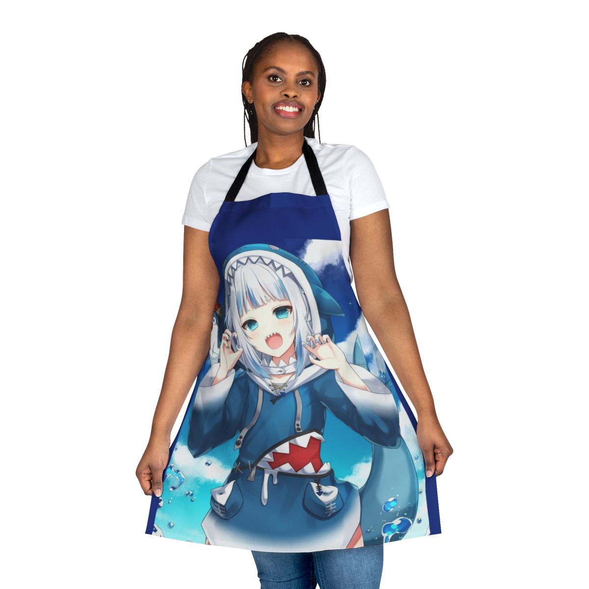 Gawr Gura Hololive-themed apron featuring the popular virtual YouTuber character