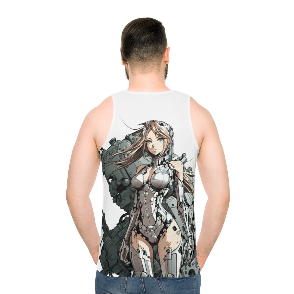 Armored anime girl in a unisex tank top
