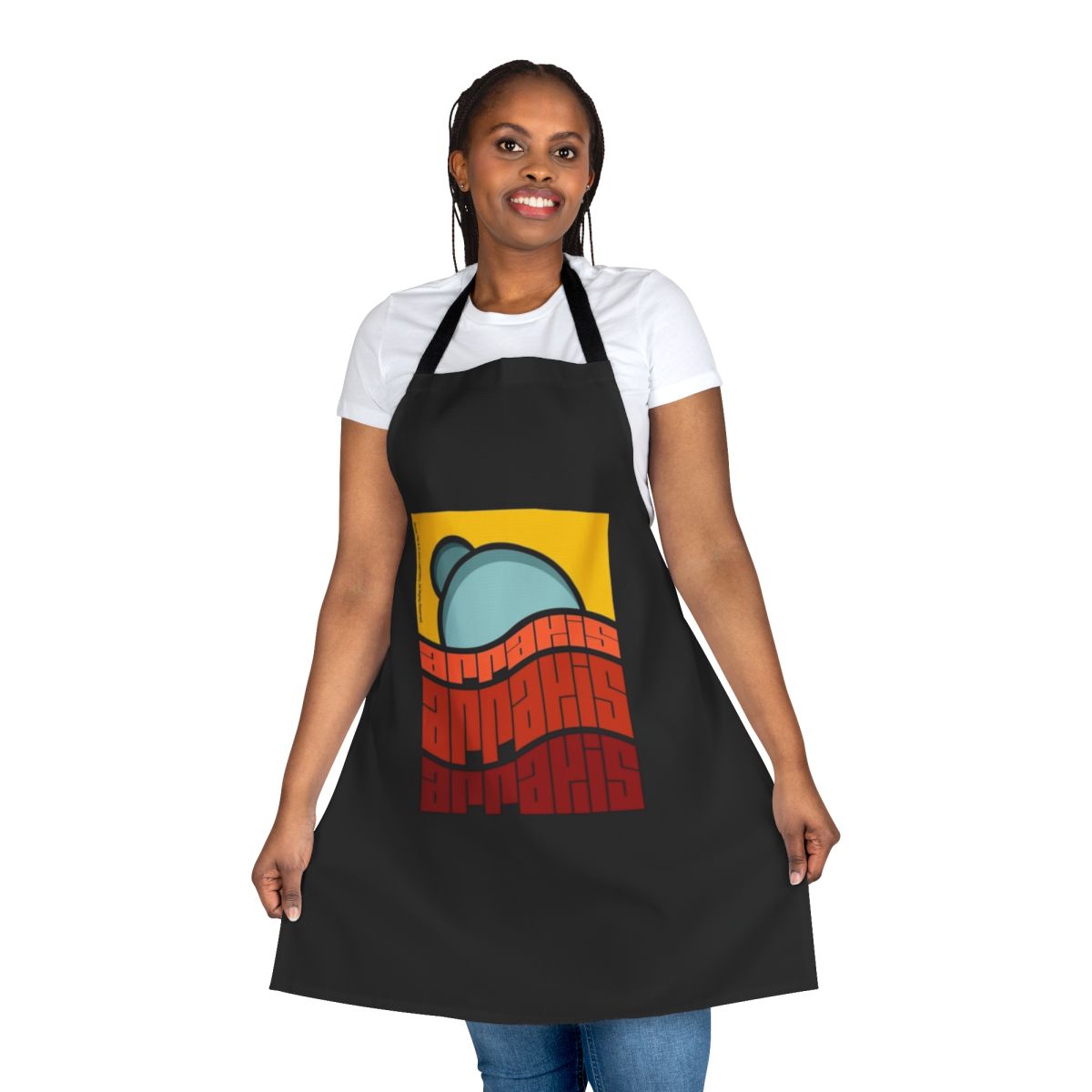 Dune movie-inspired apron featuring the desert landscape of Arrakis