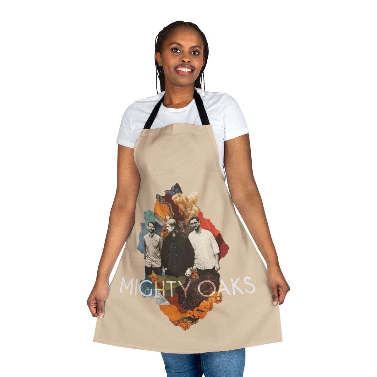 Apron featuring the Mighty Oaks indie folk band logo and design