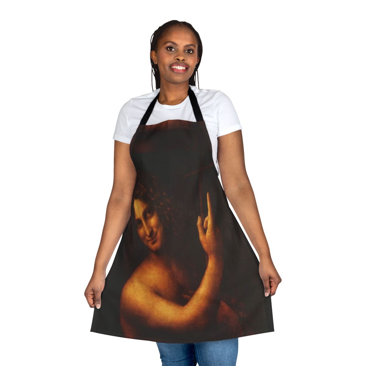 Apron featuring a painting of St. John the Baptist by Leonardo da Vinci