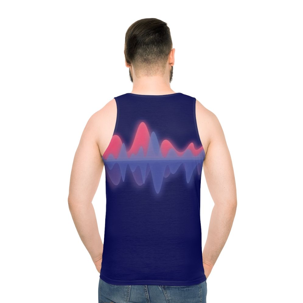Unisex tank top with audio wave pattern design
