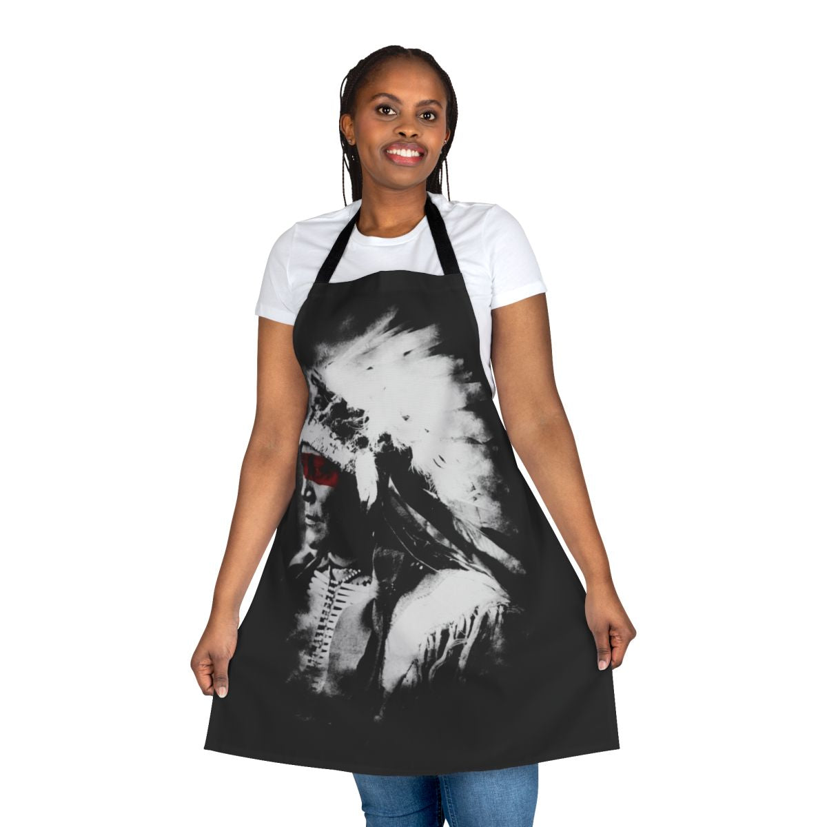 Handcrafted native american-style apron with traditional patterns and symbols