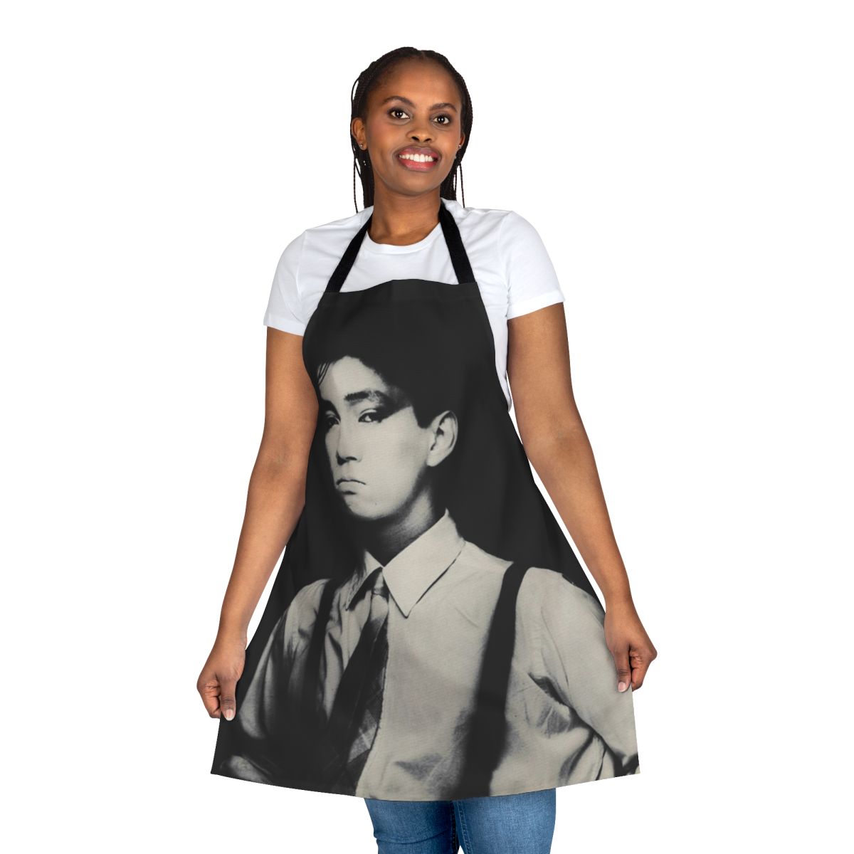 Bamboo Houses Apron featuring artwork inspired by Ryuichi Sakamoto's album covers