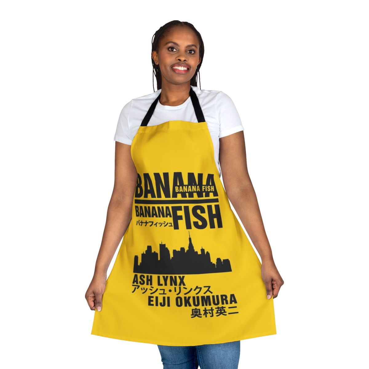 Banana Fish themed apron with anime character designs
