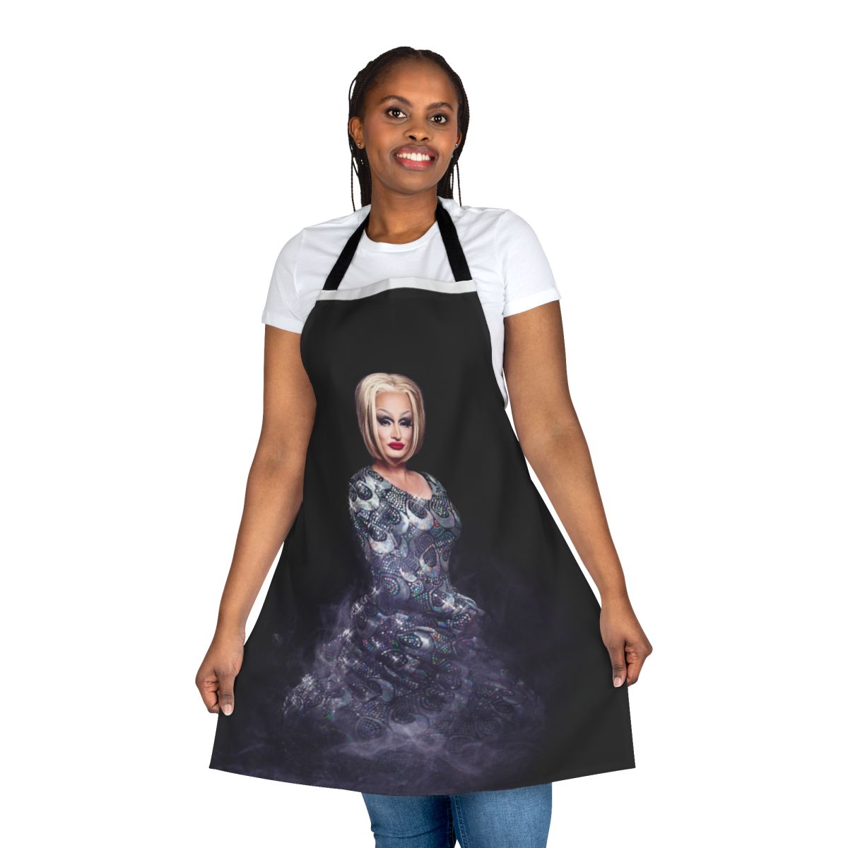 Colorful, Barbie-inspired drag queen style barbecue apron
