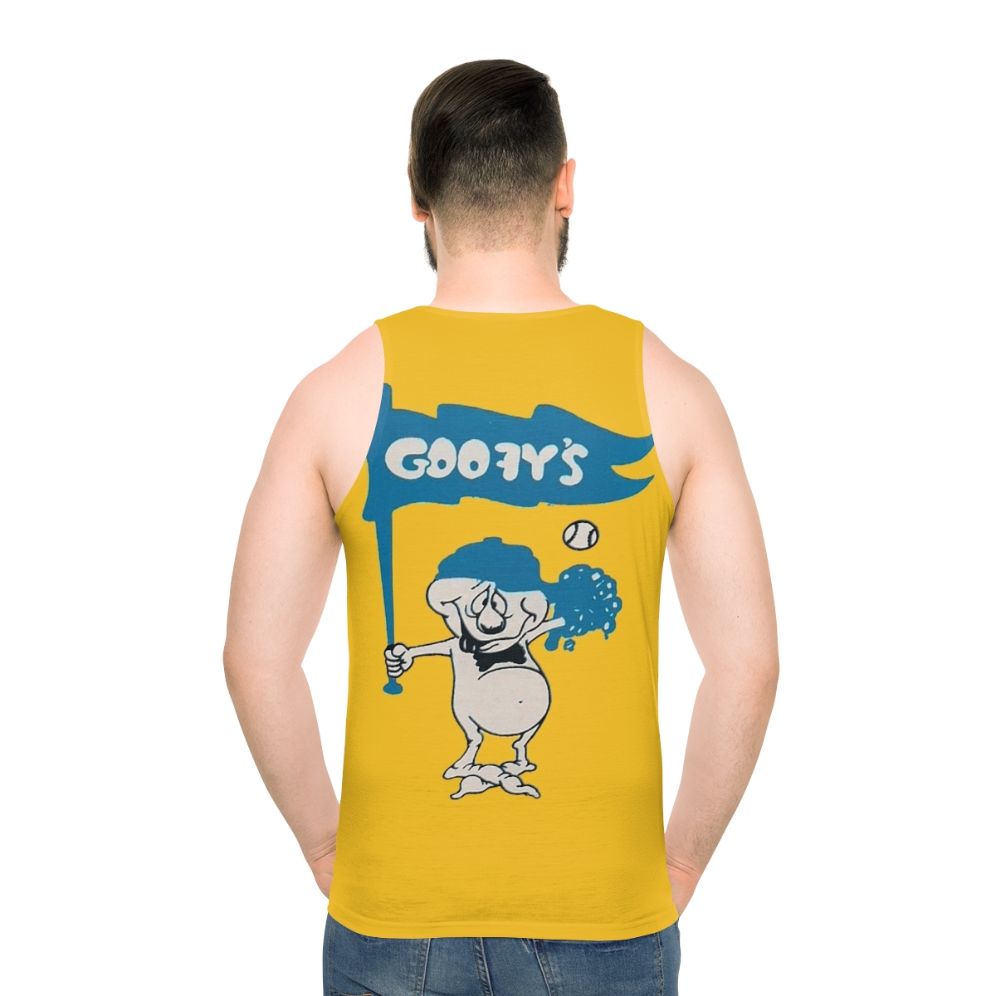Baseball inspired 1980s punk music tank top