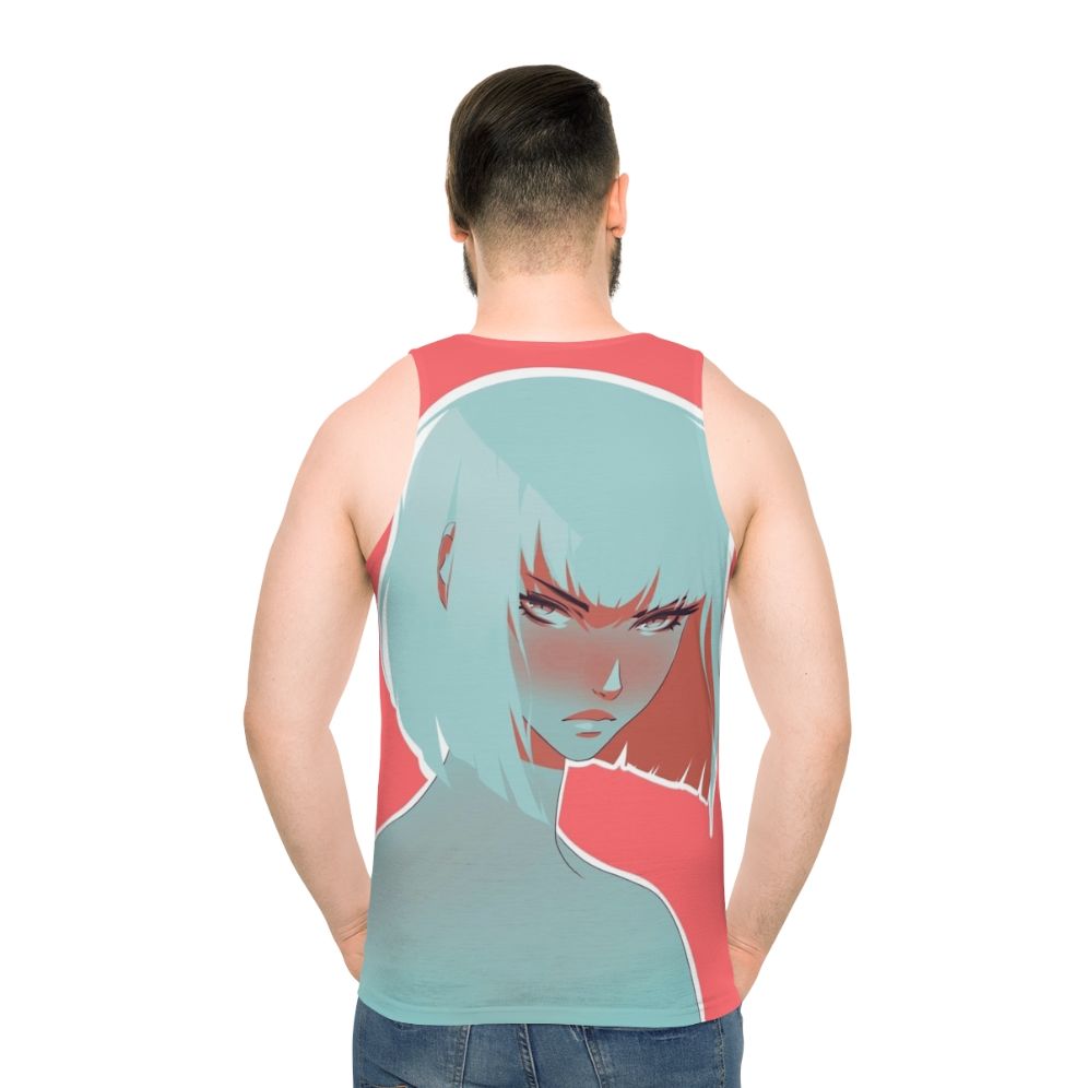 Colorful blood orange unisex tank top with modern flat design