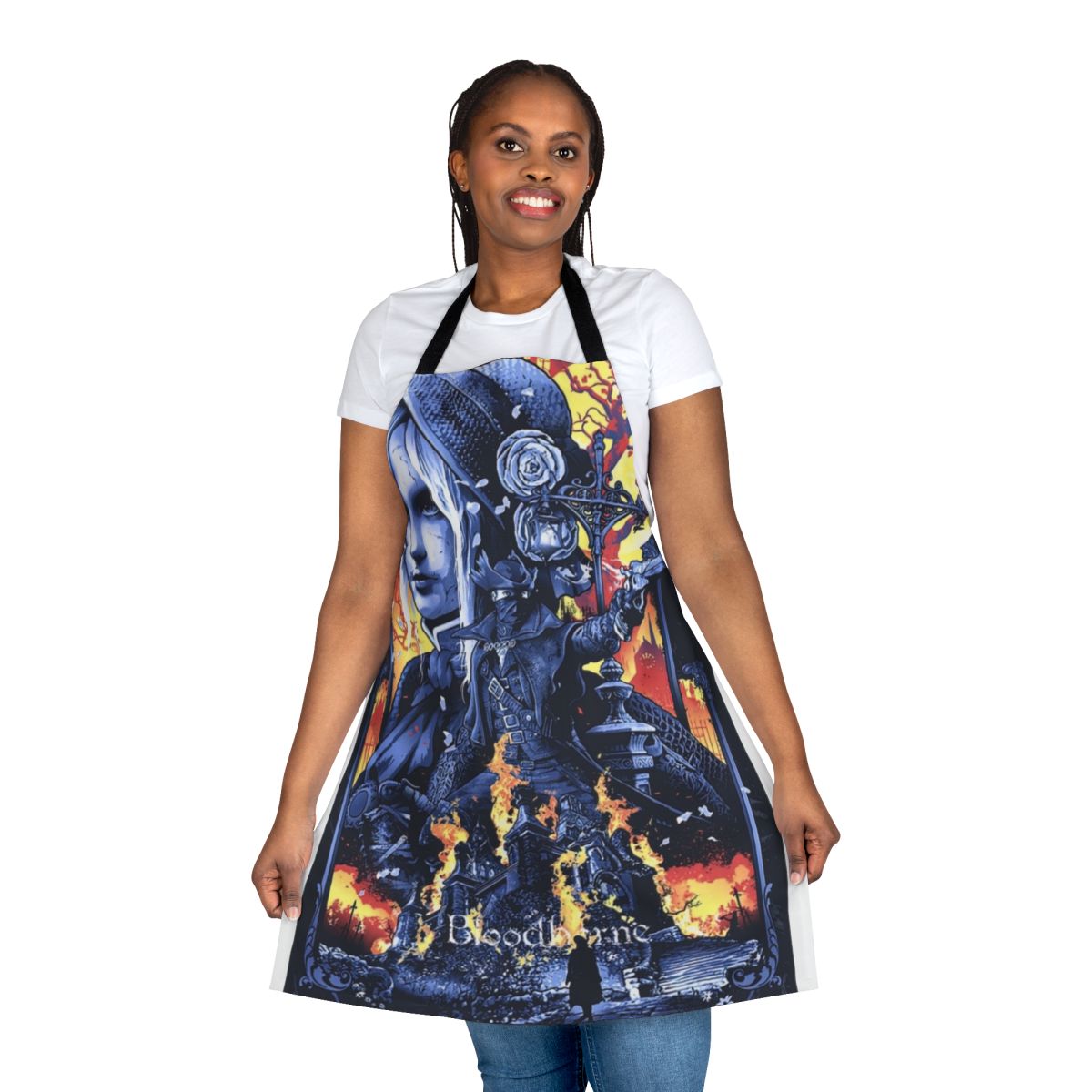 Bloodborne-themed apron featuring illustration by artist Drew Wise
