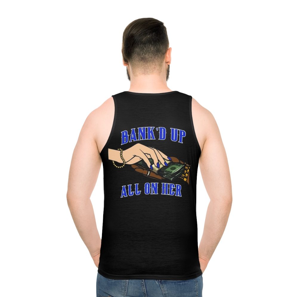Blue and Black Unisex Tank Top