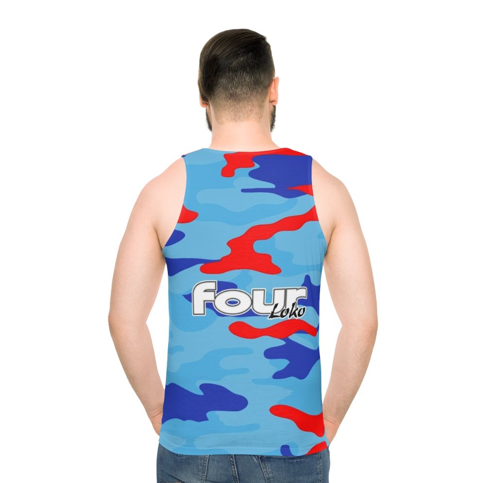 Blue camo 4Loko unisex tank top