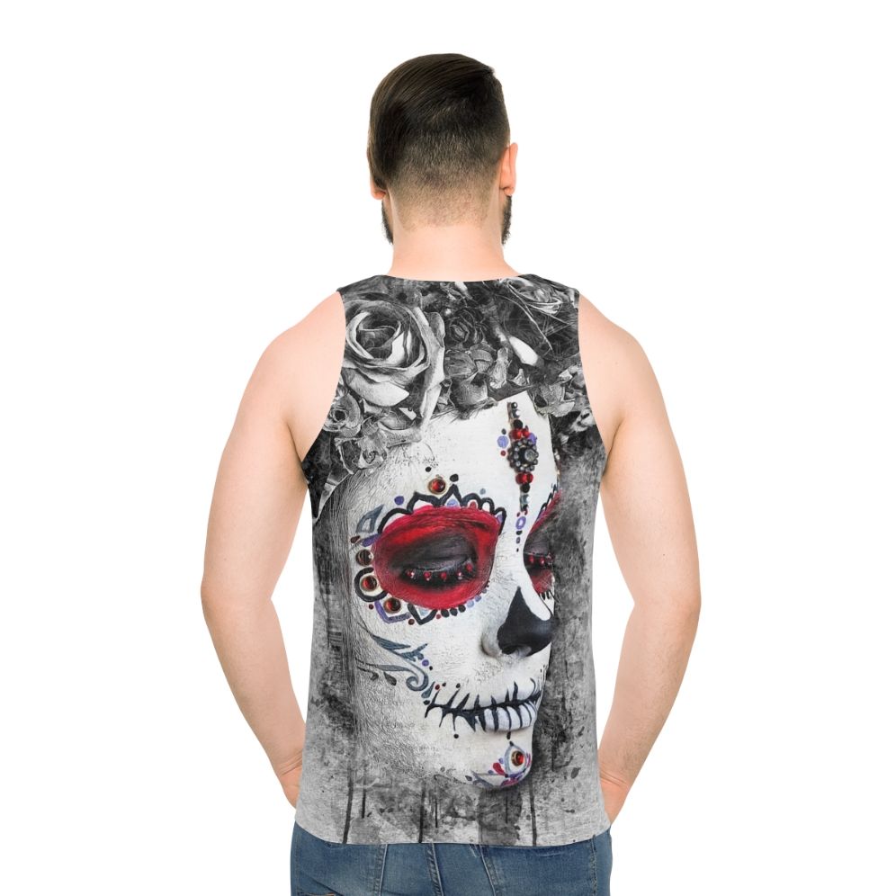 Boho Queen Unisex Summer Tank Top with Watercolor Skull Design
