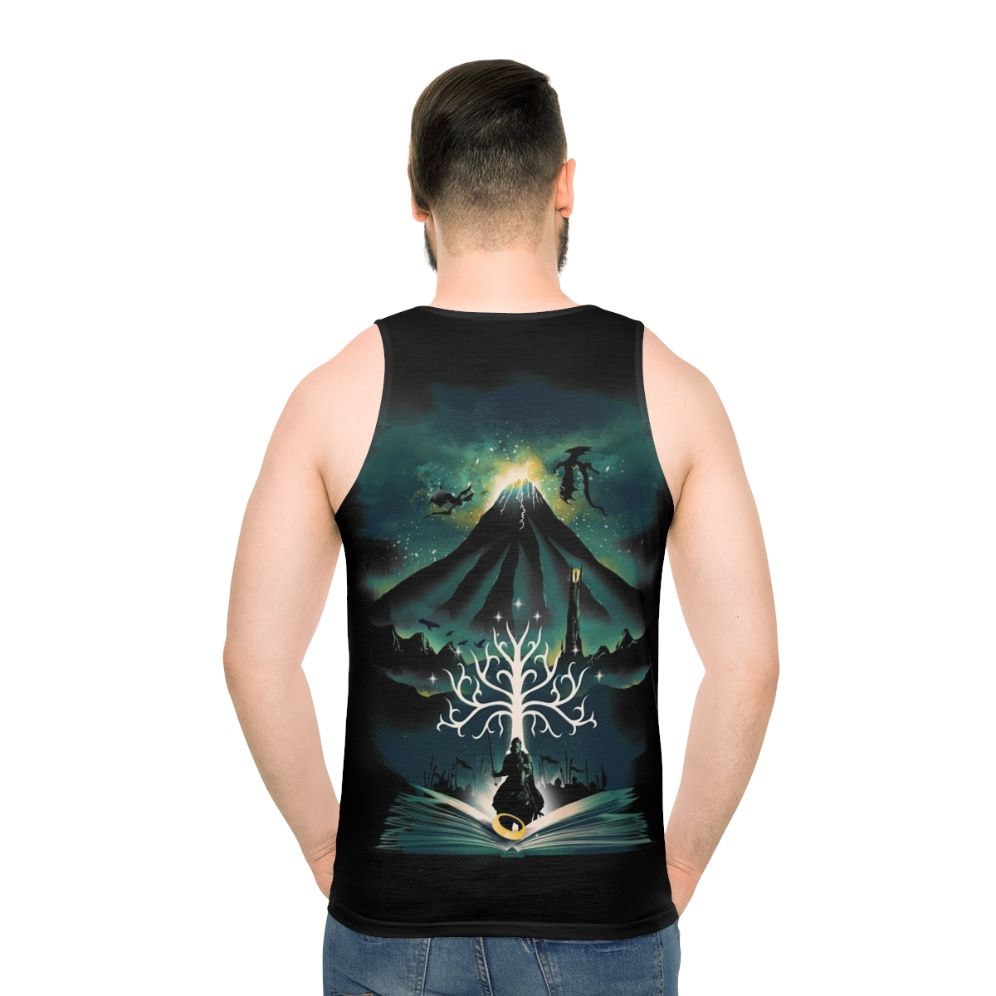 Unisex tank top with "Book of the Return" design