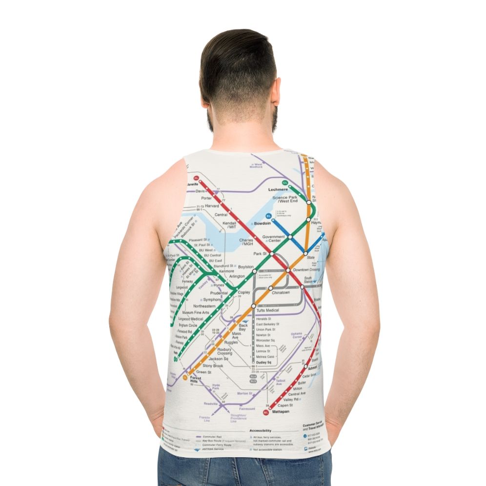 Boston transportation map unisex tank top