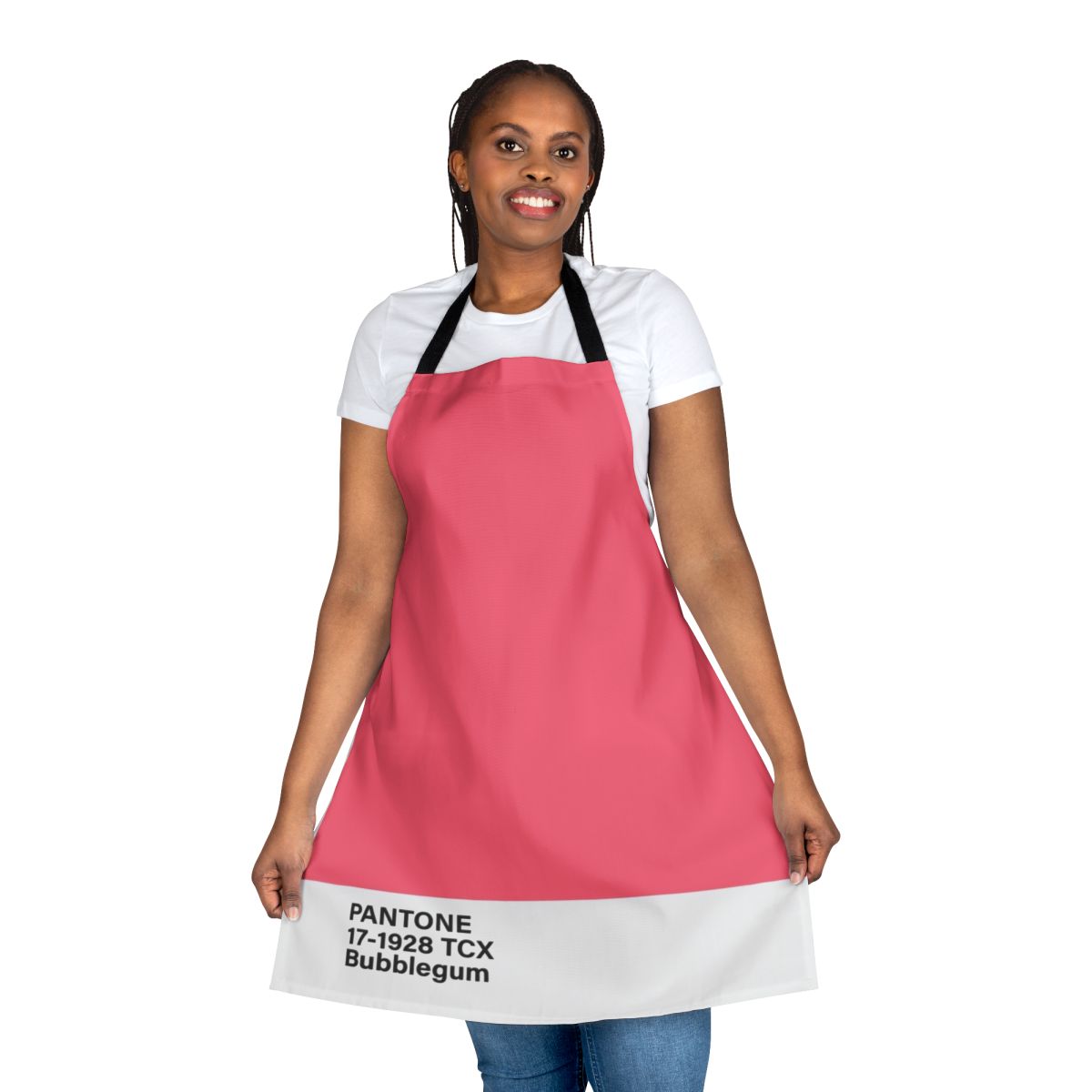 Bubblegum pink apron featuring the Pantone 17-1928 TCX color