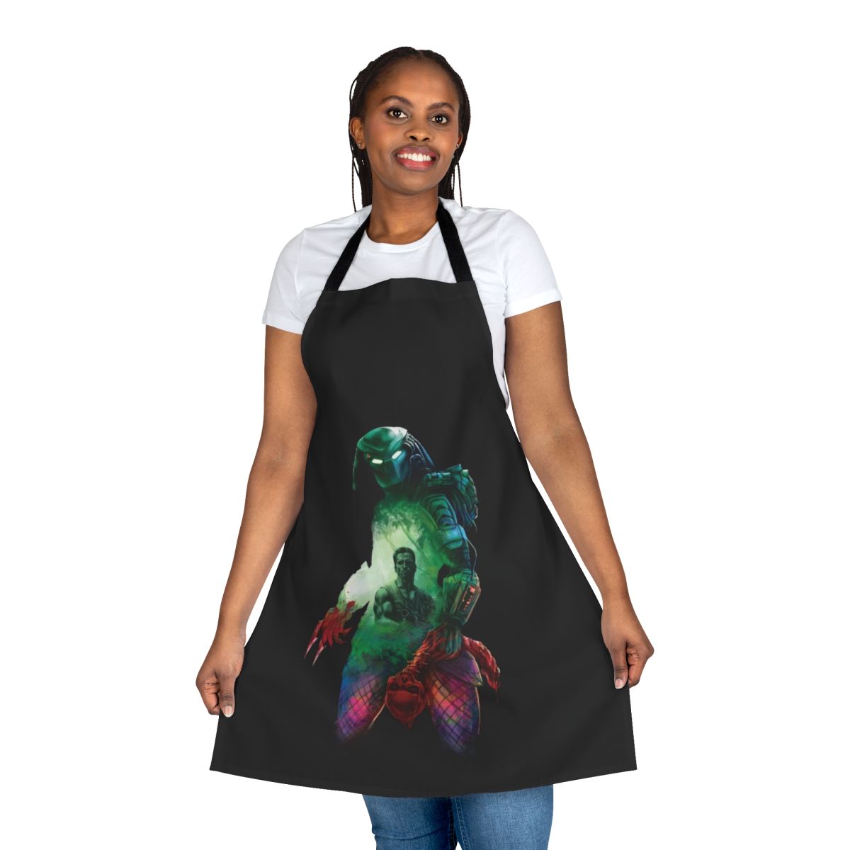 Camouflage apron with Predator-inspired design