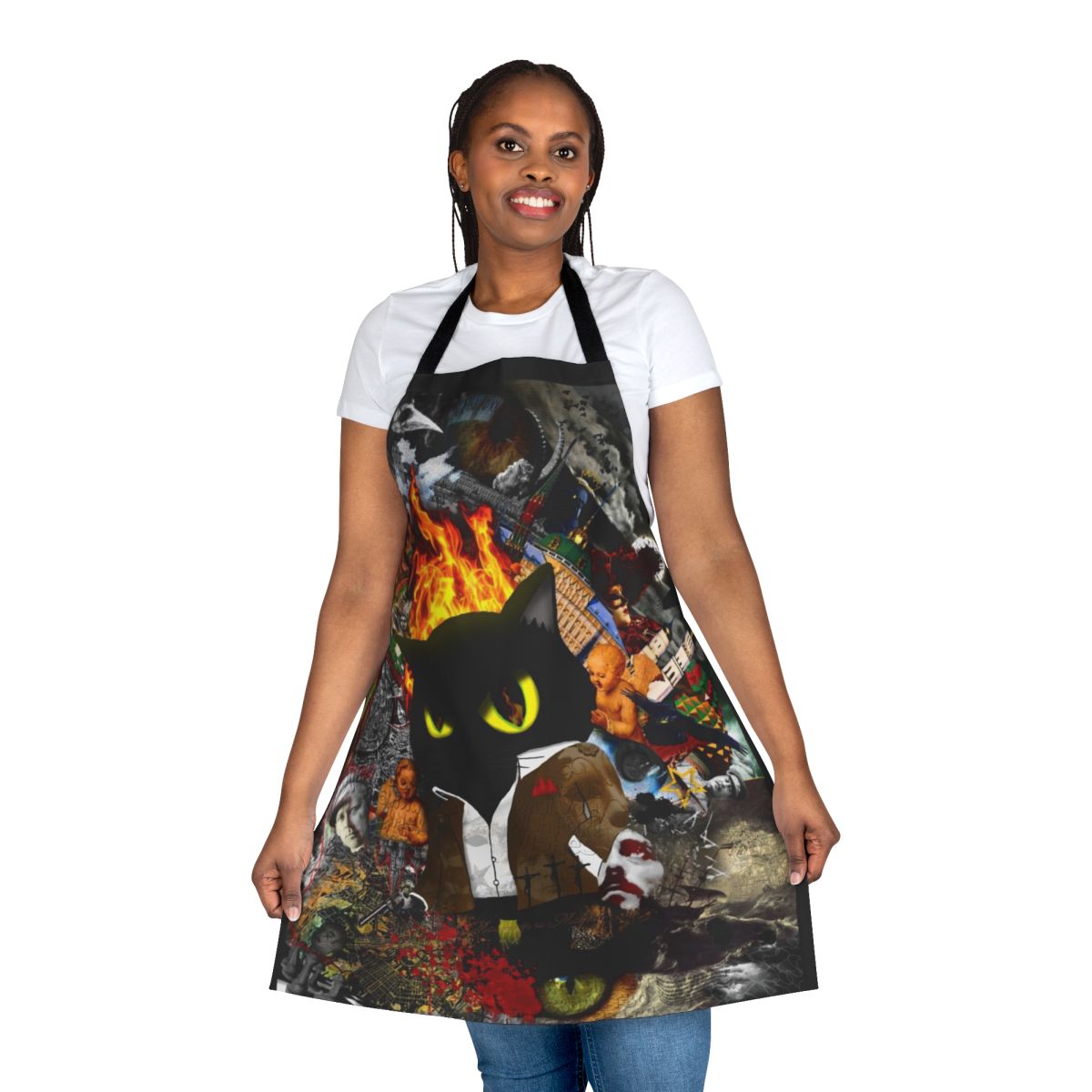 Cat Behemoth Master Margarita Apron with Woland and Bulgakov Motifs