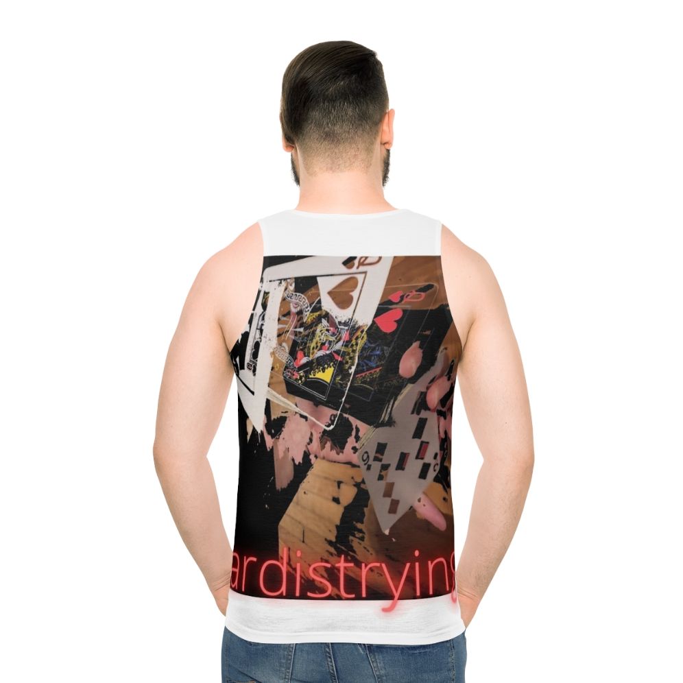 Unisex tank top featuring cardistry design