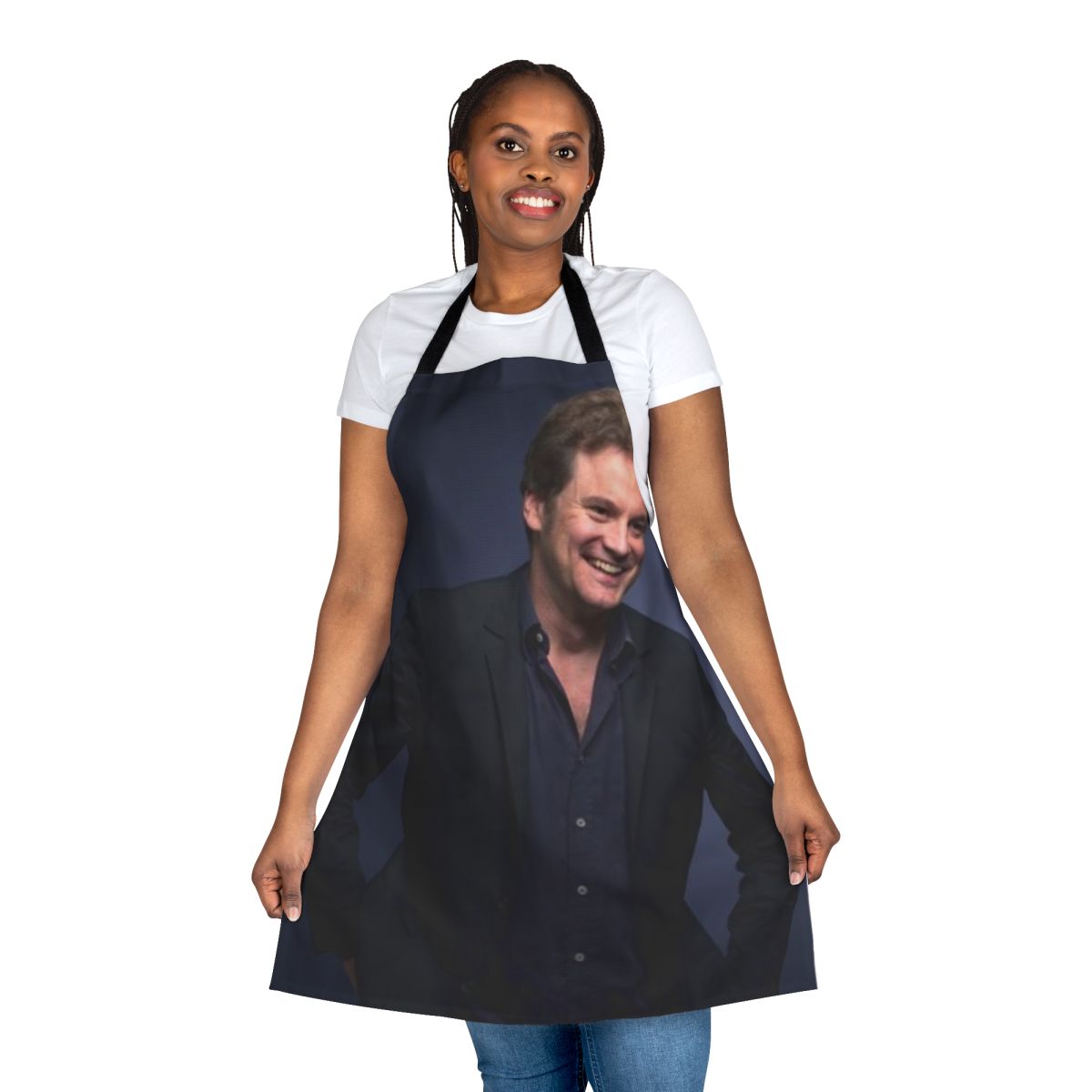 Apron featuring a portrait of popular British actor Colin Firth