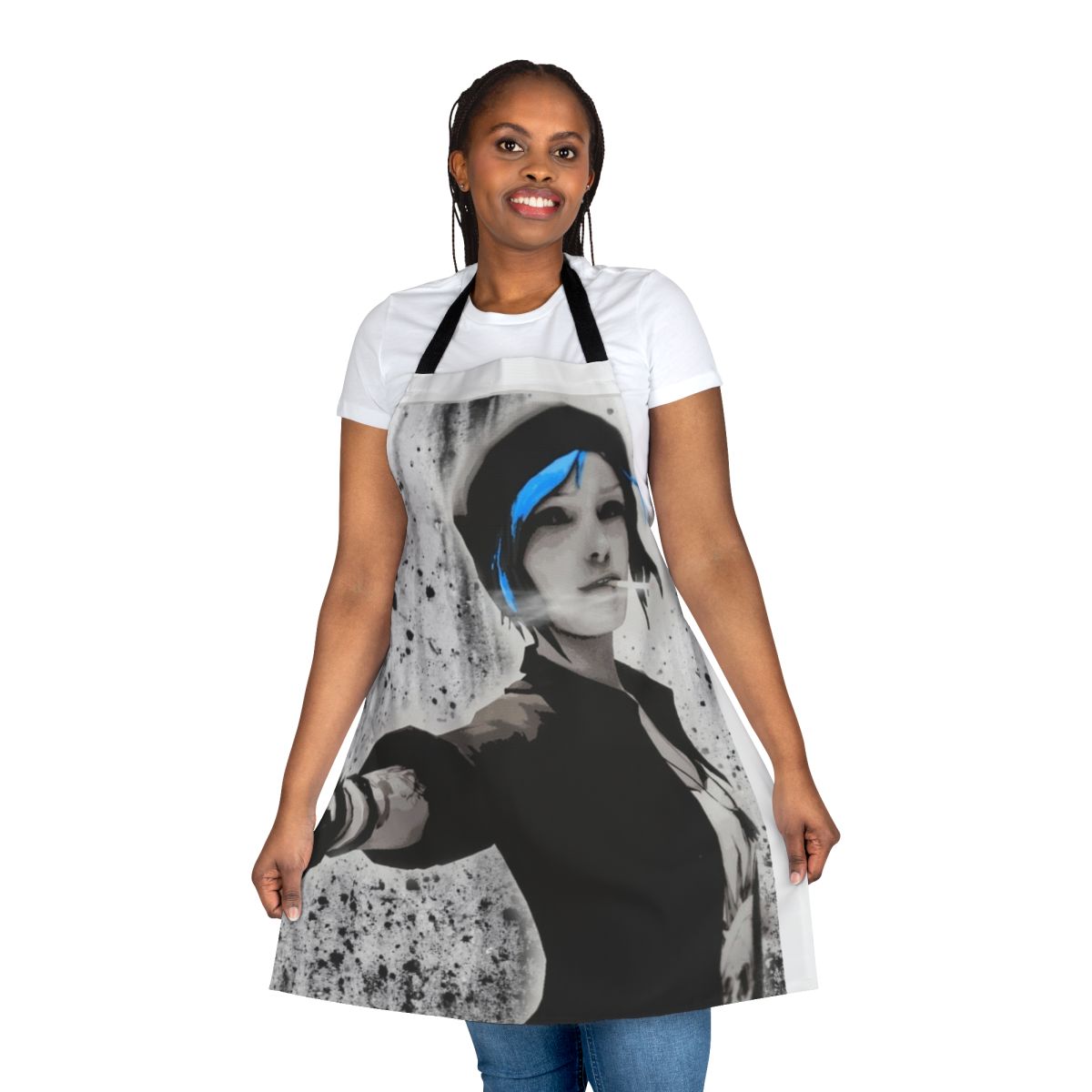 Chloe Price inspired apron featuring characters and imagery from the video game Life Is Strange