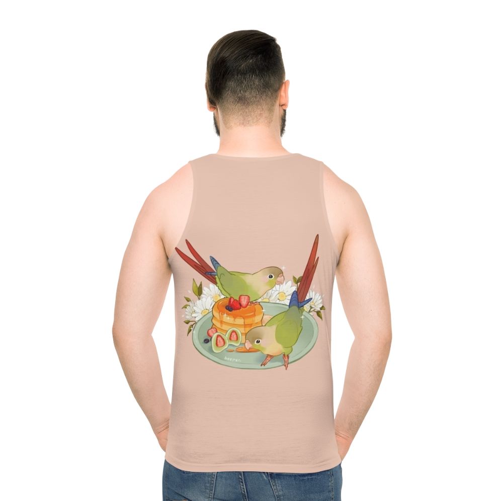 Cinnamon Conure Unisex Tank Top with Fluffy Pancakes Design