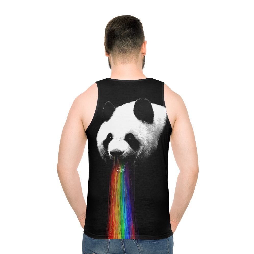 Colorful panda graphic print on a unisex tank top