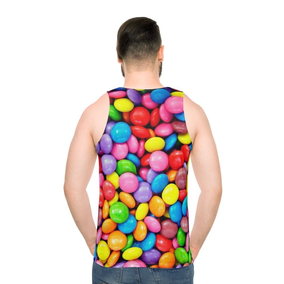 Colorful unisex tank top with Smarties candy design