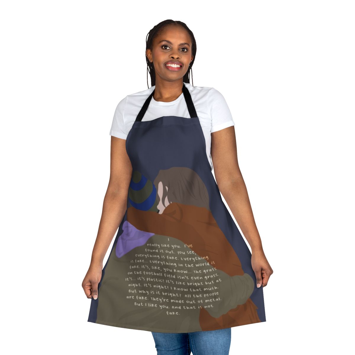 Apron with line art design featuring Prince Wilhelm and Simon Eriksson from the Netflix series Young Royals