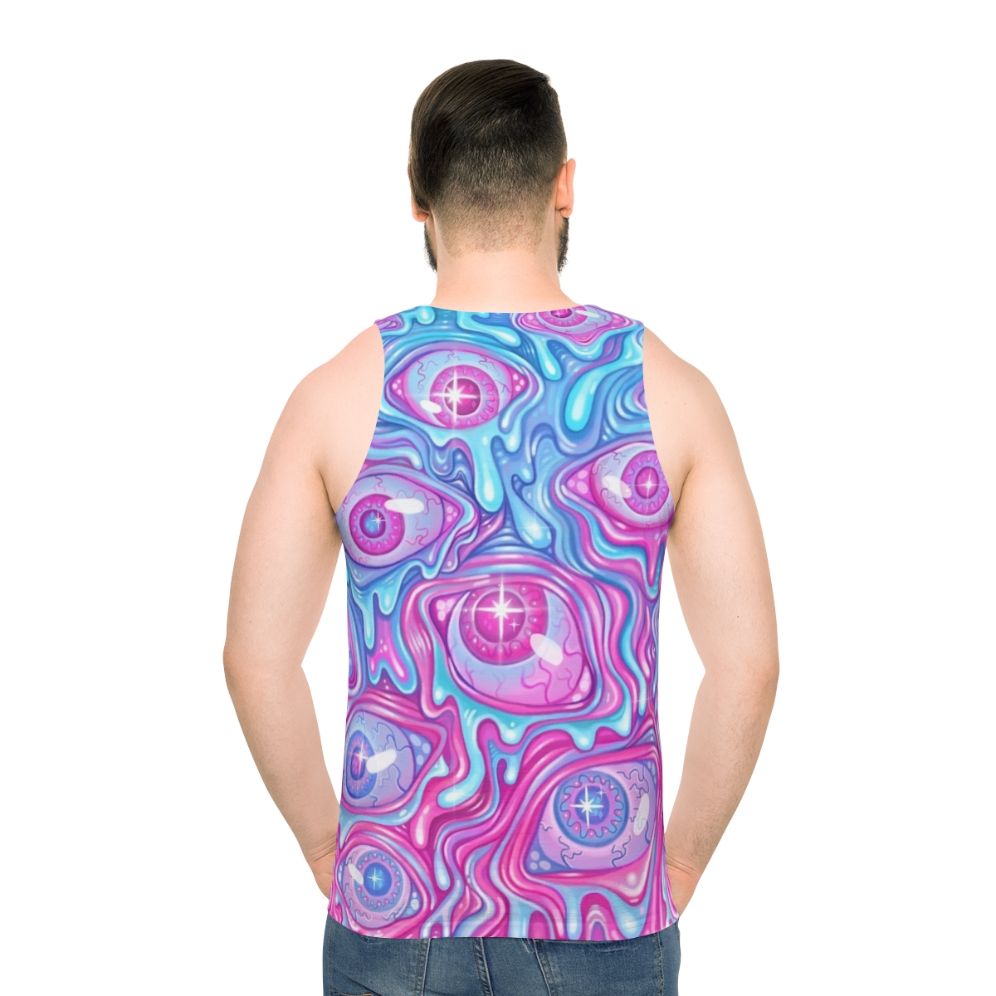 Creepy eyeball pattern unisex tank top