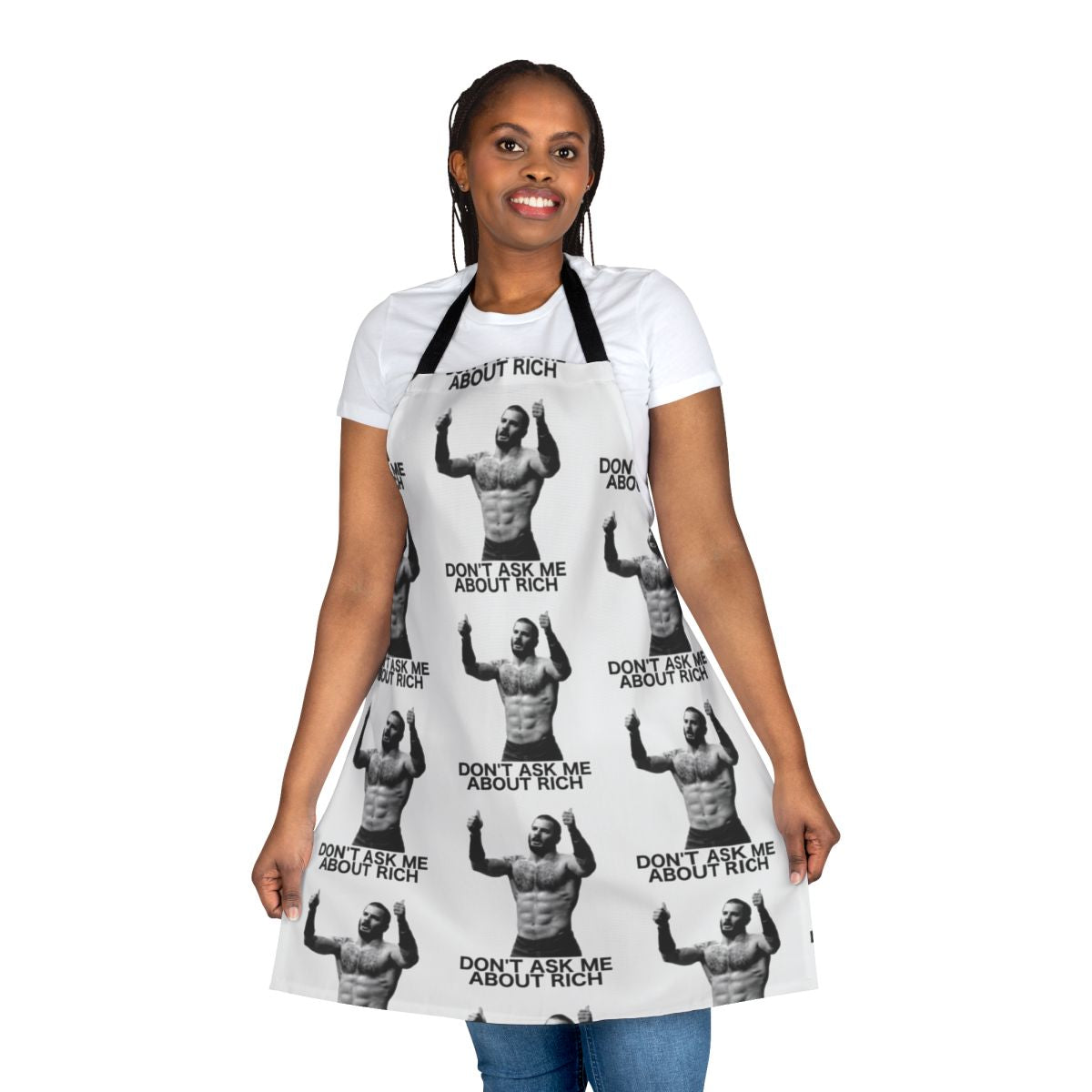 Crossfit-inspired apron with images of top athletes Mat Fraser and Rich Froning