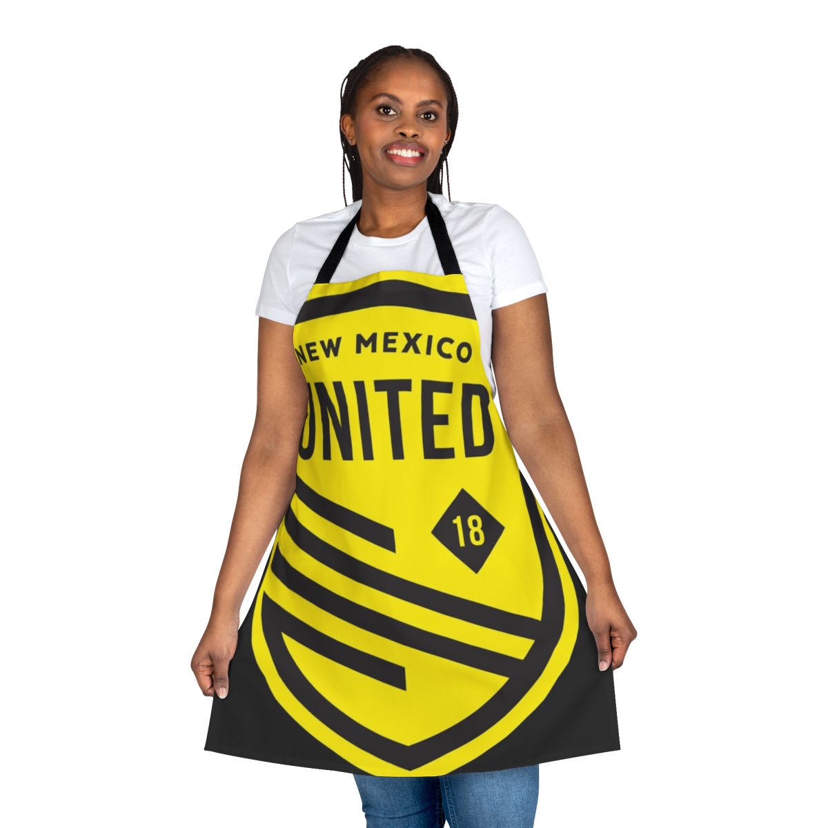 Customized apron featuring the New Mexico United logo and design