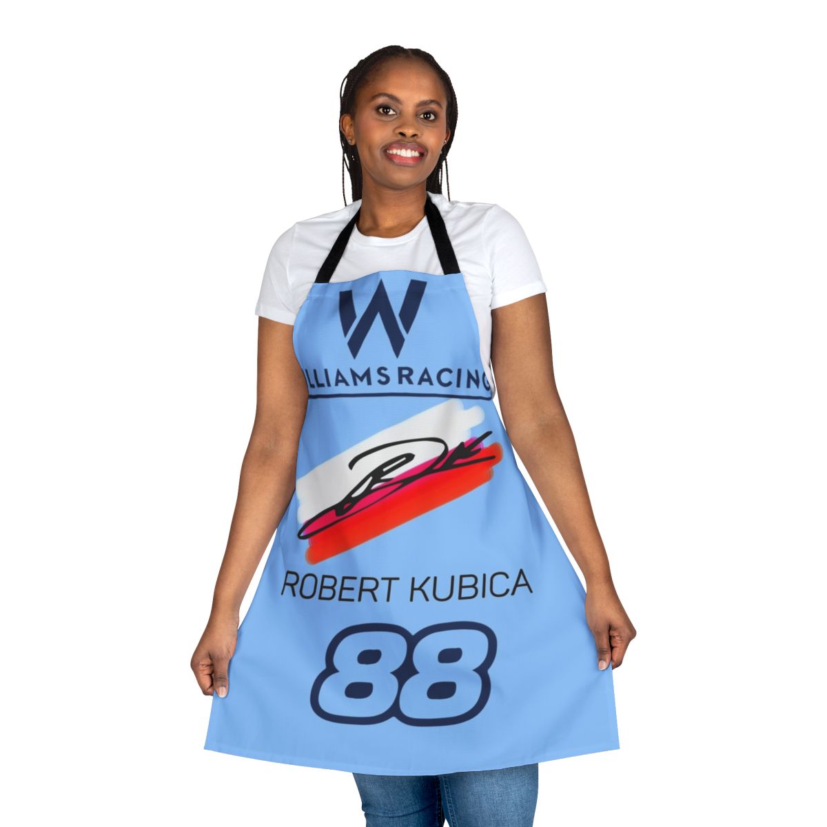 Custom Robert Kubica inspired apron with motorsports design