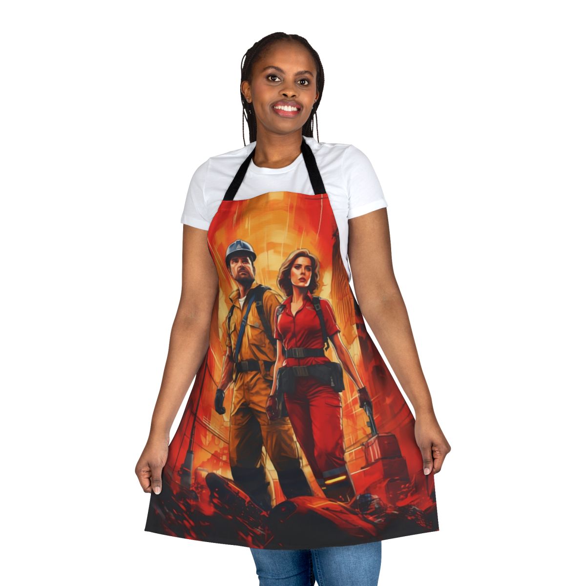 Stranger Things style poster design printed on a high-quality kitchen apron