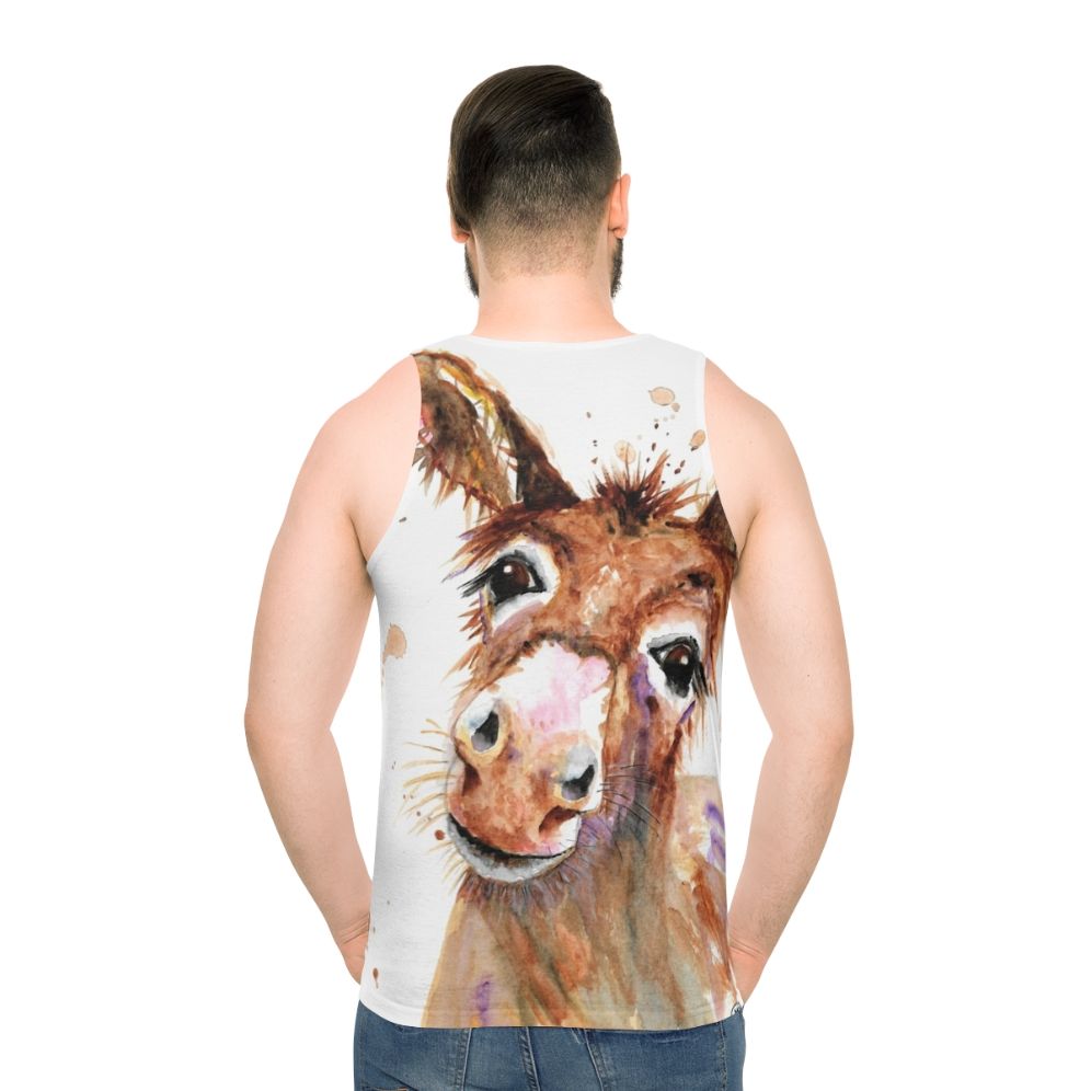 Cute donkey face printed on a unisex tank top