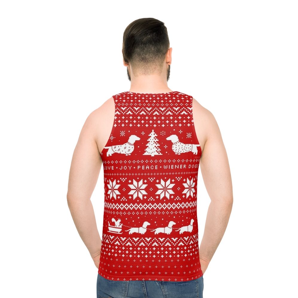 Dachshund Christmas Sweater Unisex Tank Top