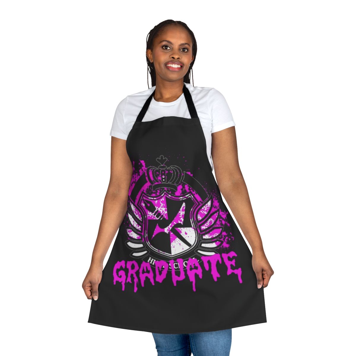 Danganronpa inspired apron with survivor and hopes peak academy designs
