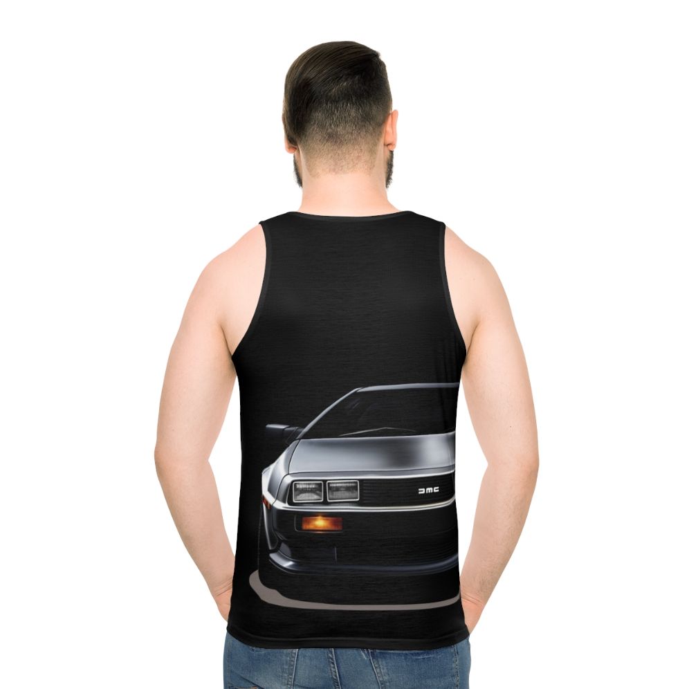 Delorean unisex tank top with futuristic car design