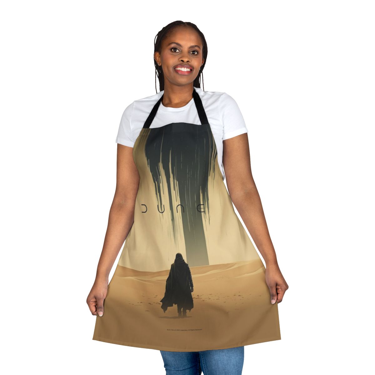 Handmade sand-colored apron with a minimalist dune-inspired design