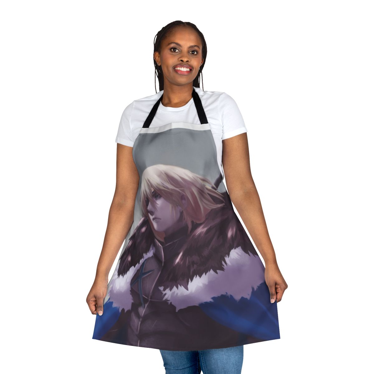Dimitri-inspired apron with fire emblem and gaming design