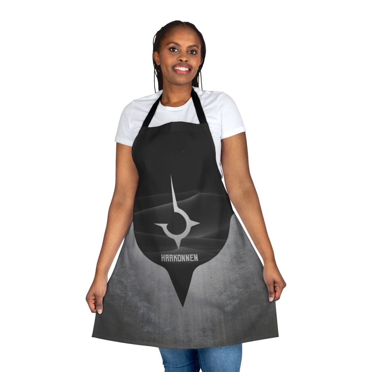 Dune-inspired titanium apron with Harkonnen design