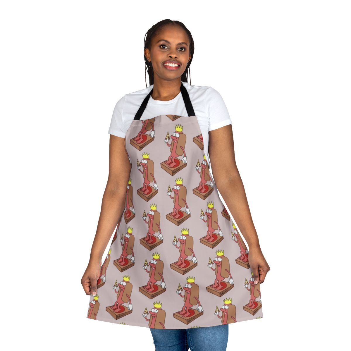 Eccentric Emperor Weenie Pizza Apron with Silly Weenie and Quirky Hot Dog Designs
