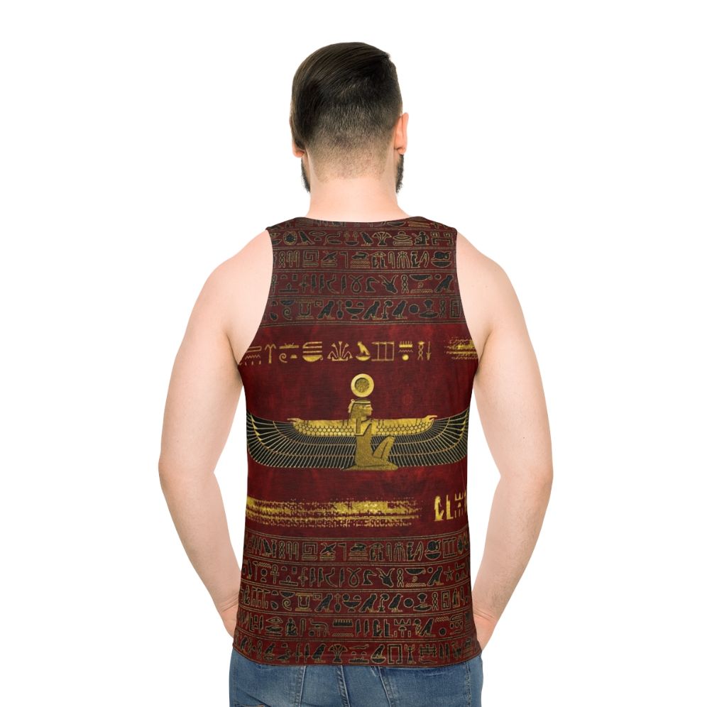 Unisex tank top with ancient Egyptian gold ornament design