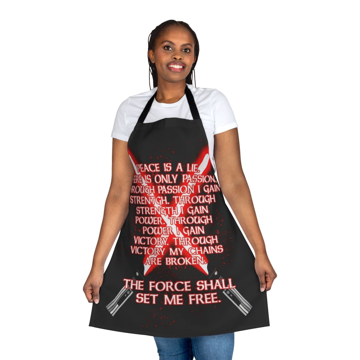 Sith Code Apron featuring the Sith code and dark side imagery