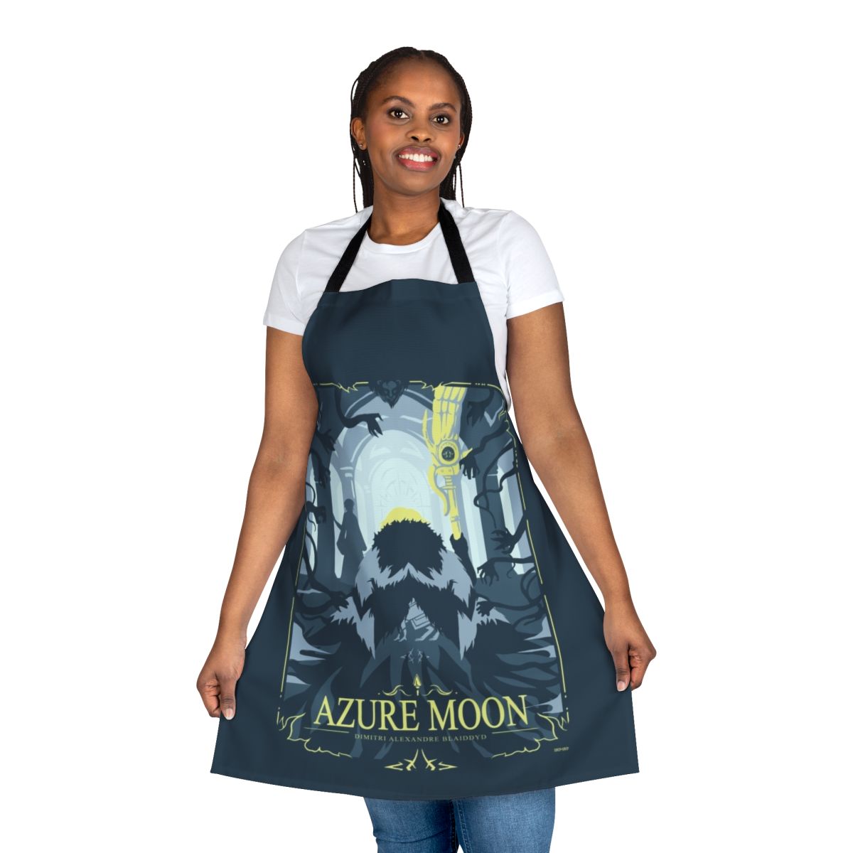 Azure-themed fantasy apron featuring characters from the Fire Emblem: Three Houses video game