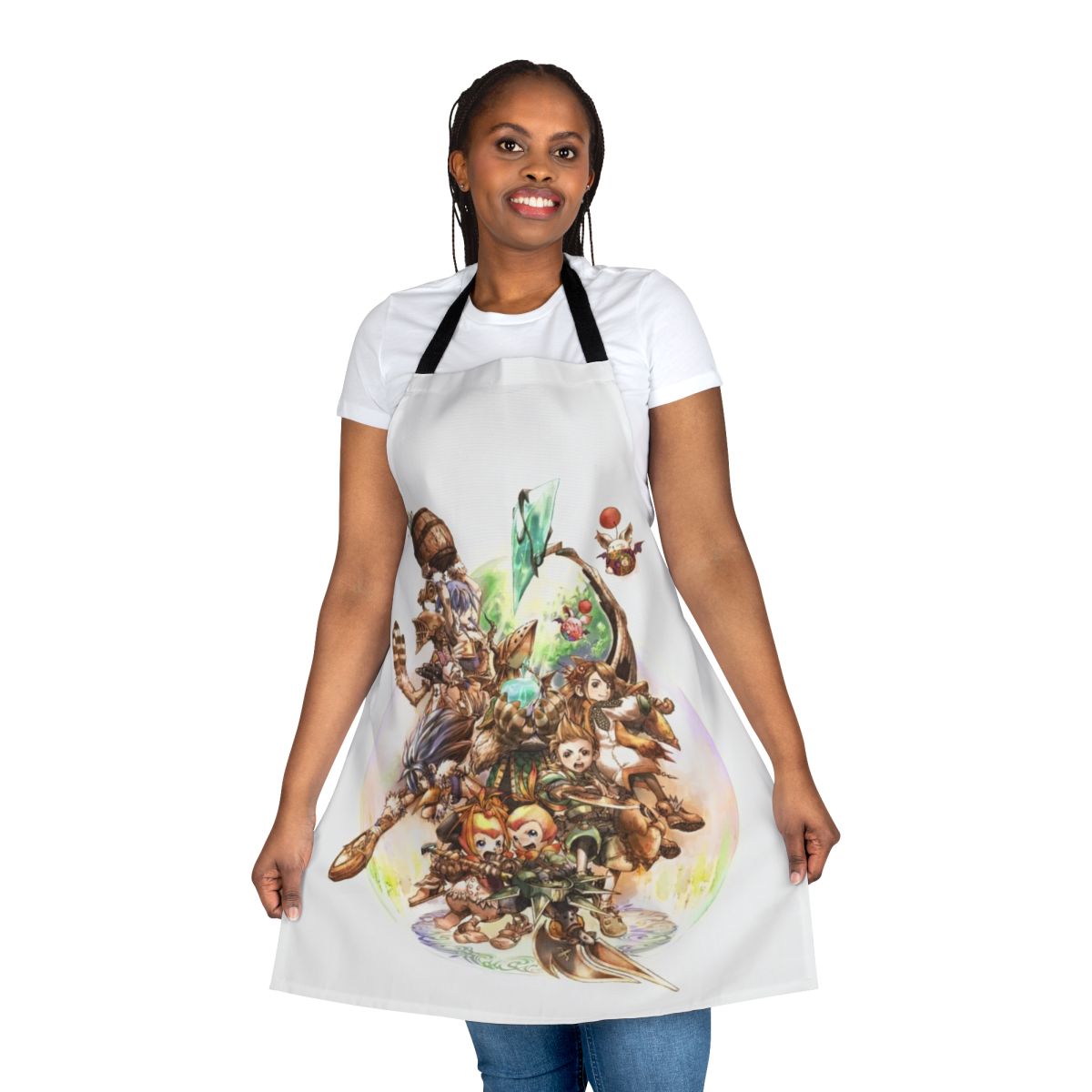 Whimsical fantasy crystal-themed apron with magical design