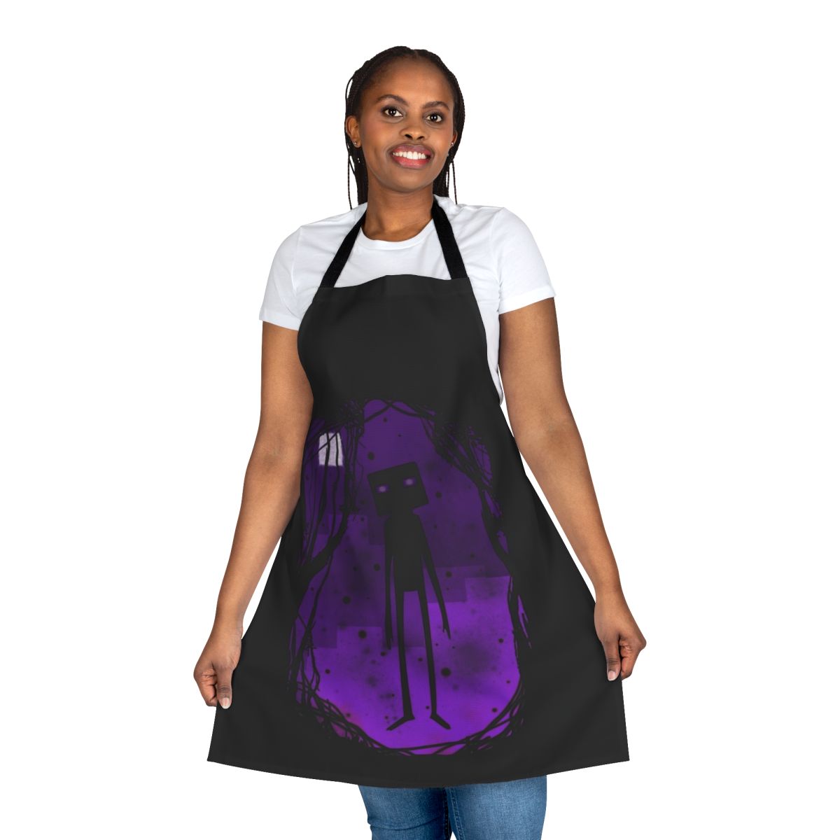 Endermen-themed minimalist apron for Minecraft enthusiasts
