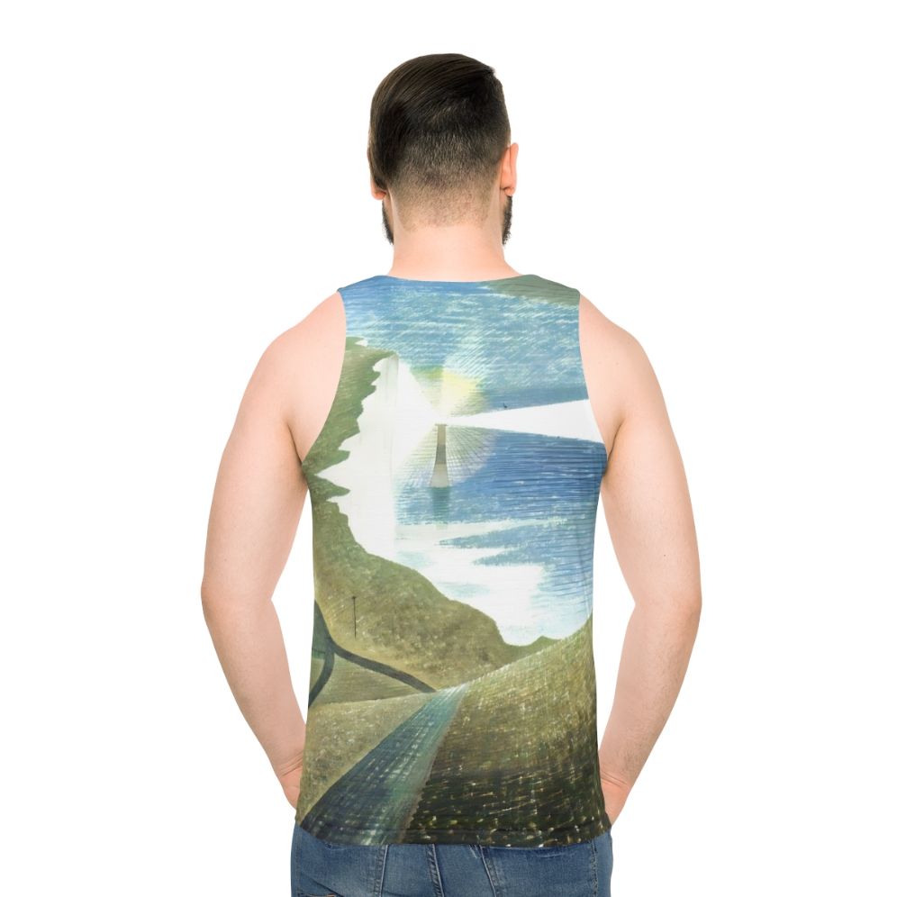 Unisex Tank Top Featuring Eric Ravilious Vintage Landscape Painting