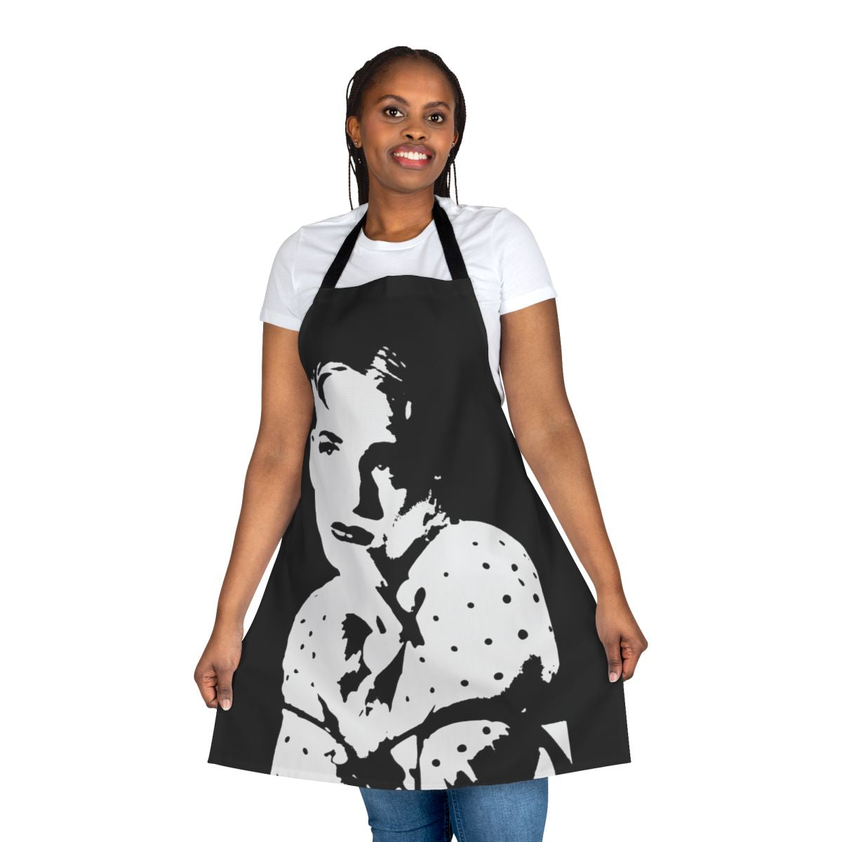 Vibrant collage-style apron with club kid aesthetic, perfect for fans of Michael Alig and Party Monster
