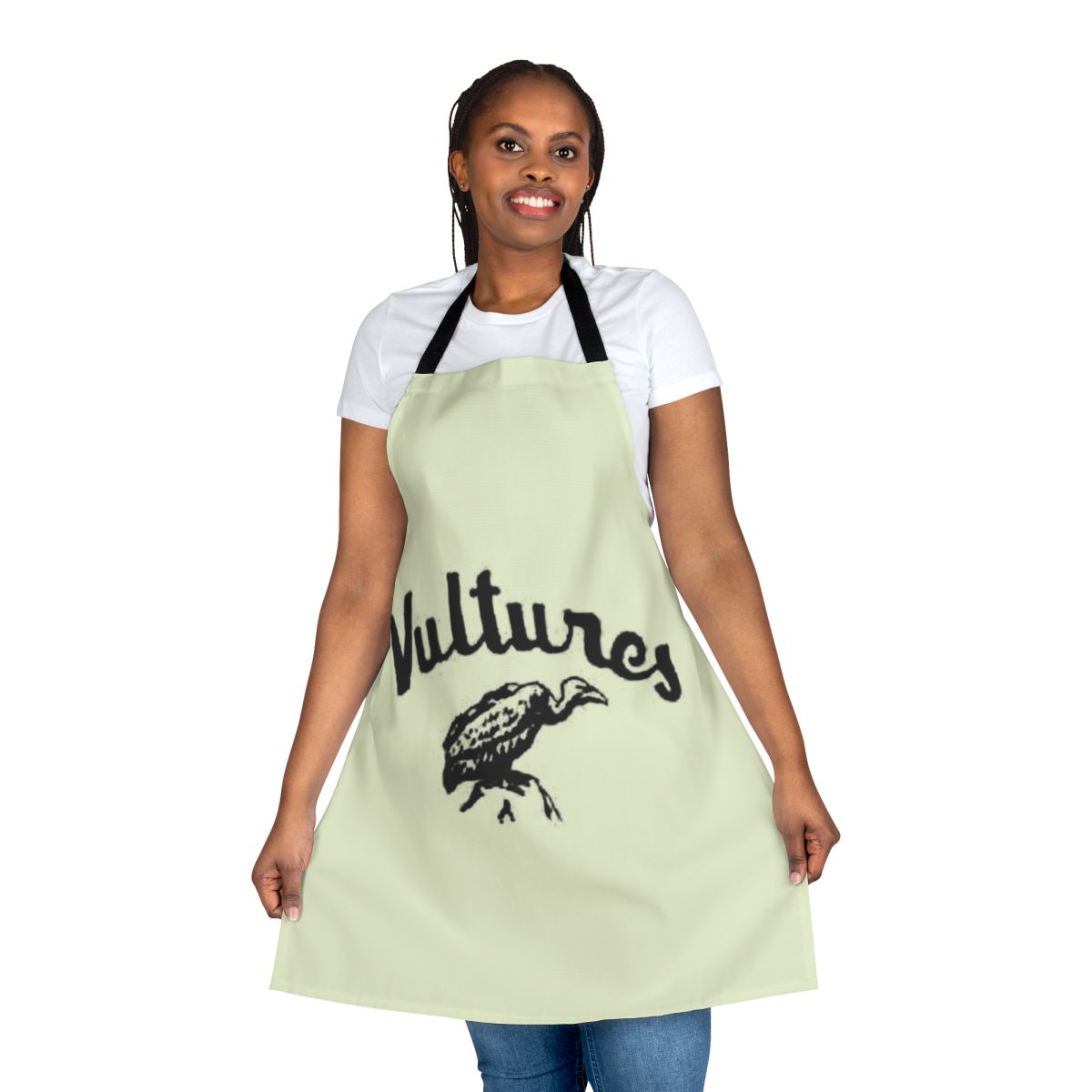 Apron featuring a cozy winter sweater design with vultures