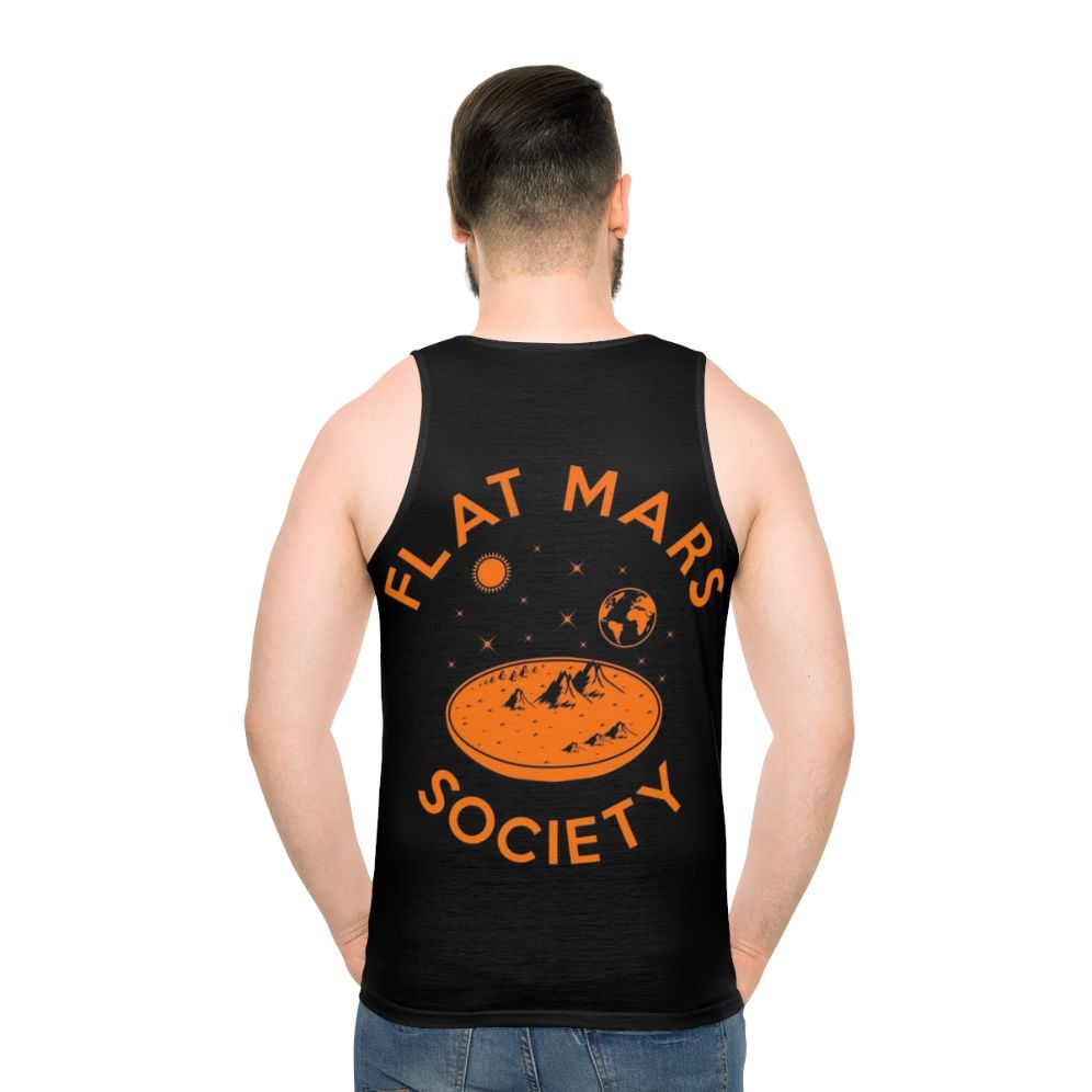 Flat Mars Society Unisex Tank Top featuring space exploration and astronomy design